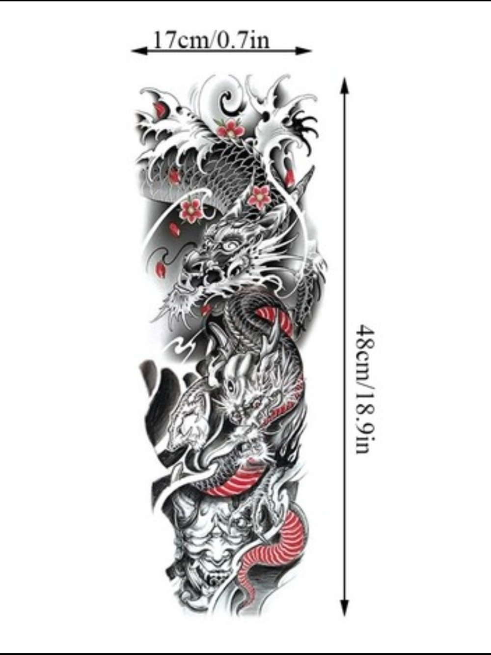 Full Sleeve Dragon Temporary Tattoo - Picture 3 of 3